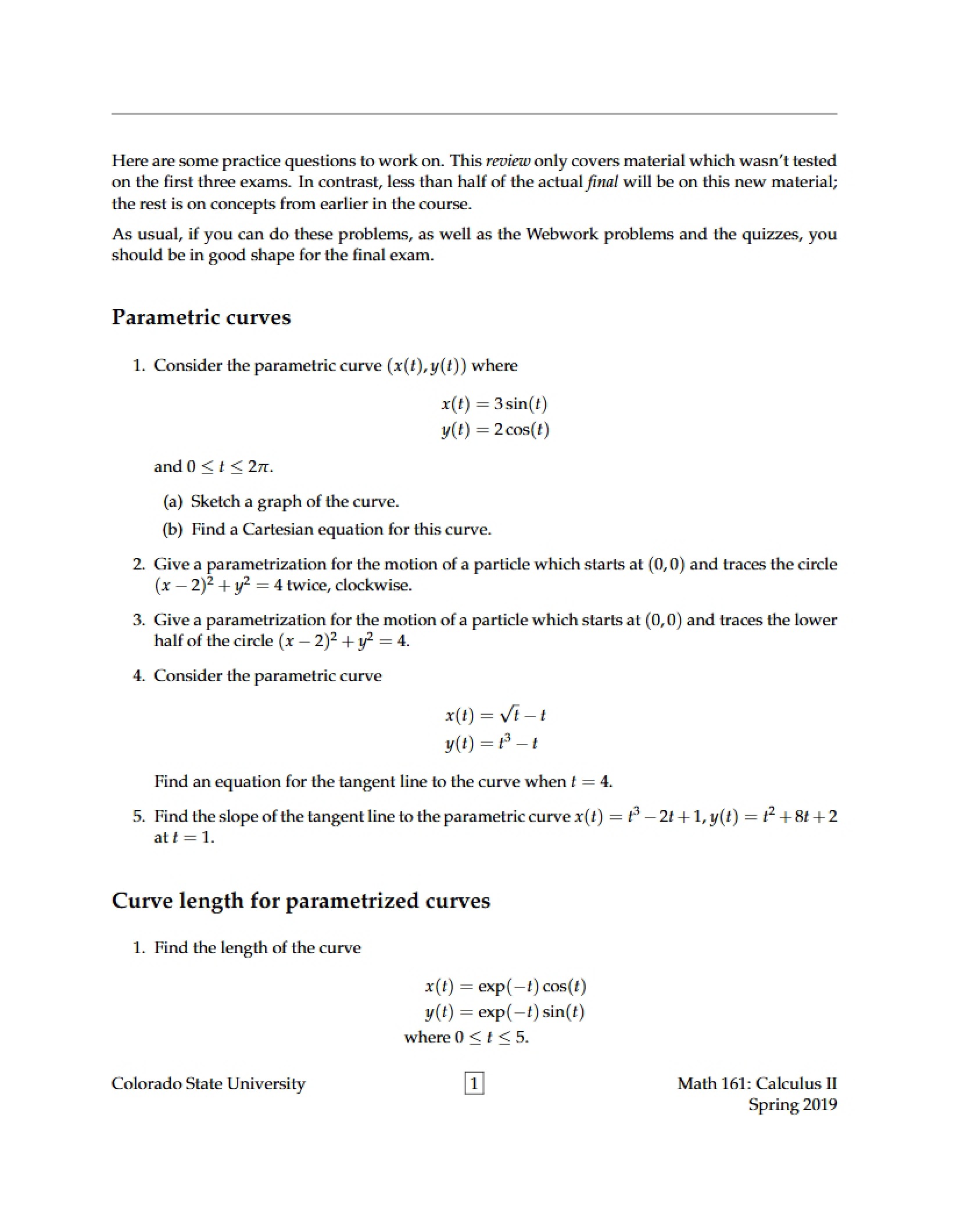 Curves Parametric