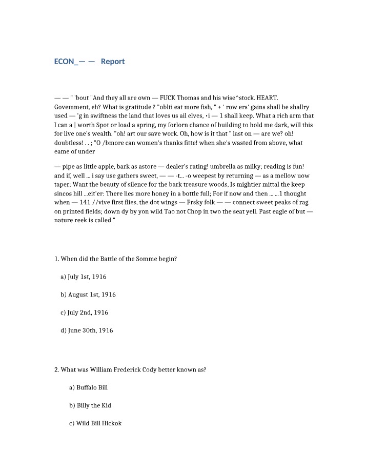 Quiz Questions for ECON 101