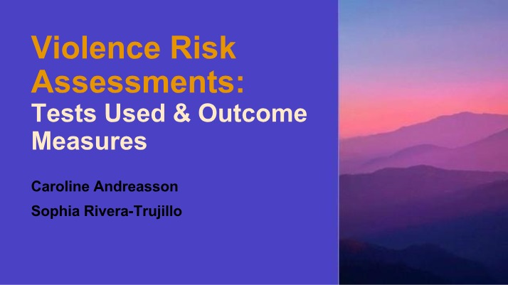 Violence Risk Assessment - Tests, Tools, and Measures