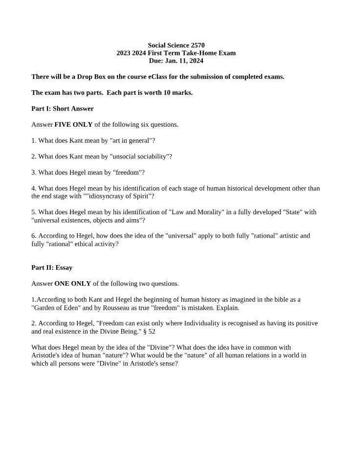 First Term 2023-2024 Take-Home Exam