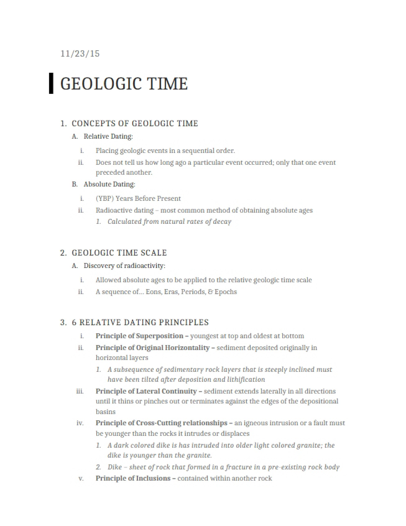 Timeline of Geology