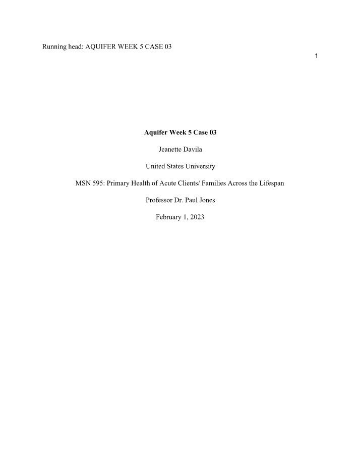 FNP593 Case 03 - Aquifer Week 5