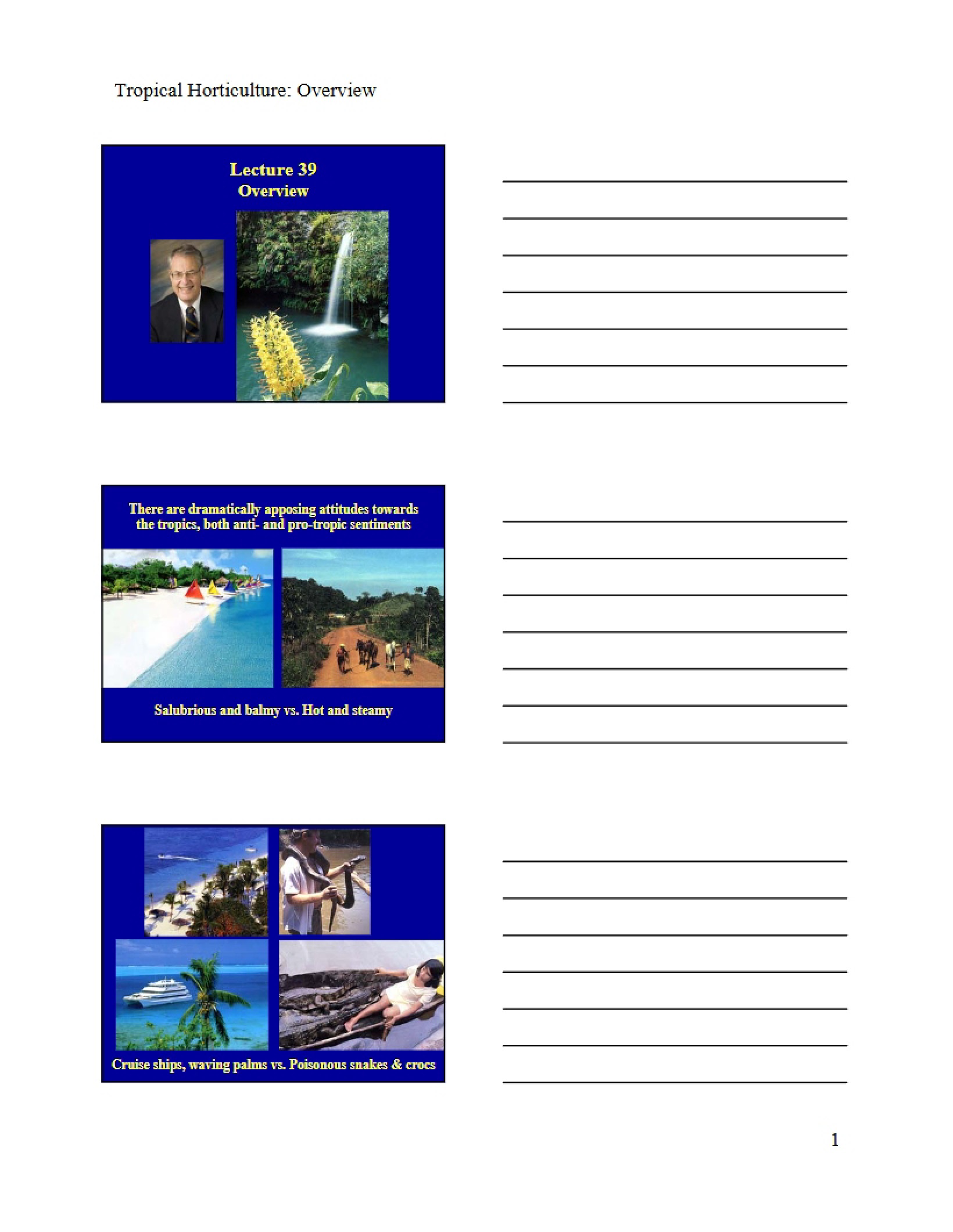 Tropical Horticulture Notes