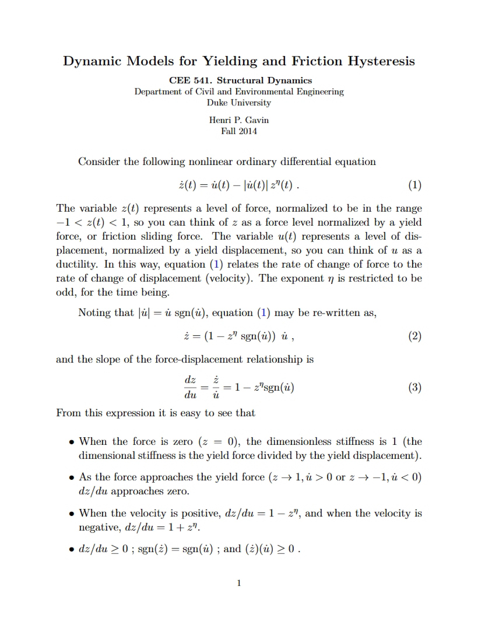 Yielding and Friction Hysteresis Models
