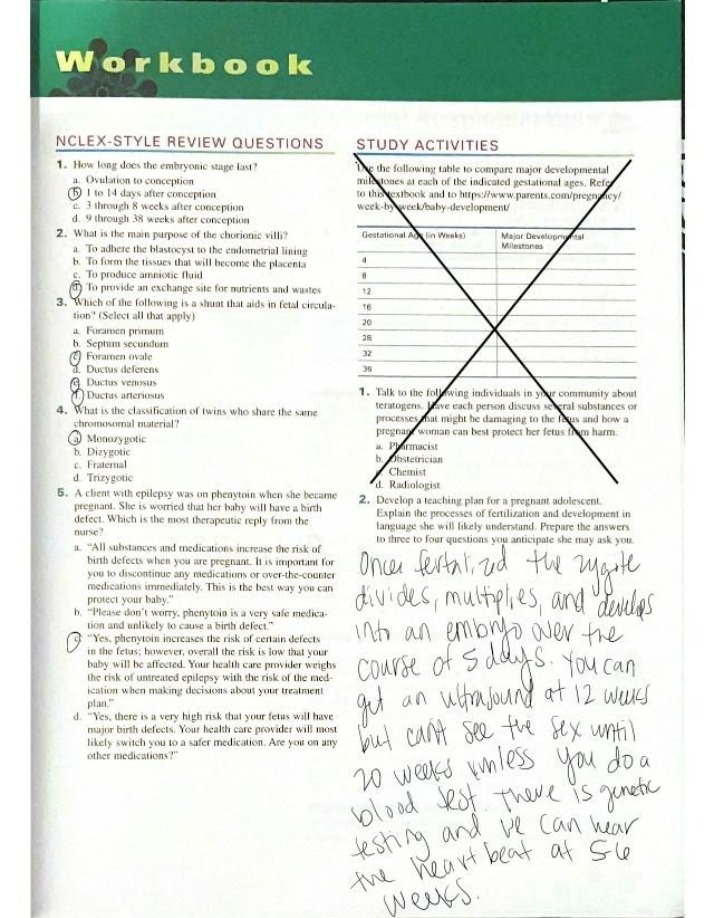 Workbook - NCLEX-Style Review Questions