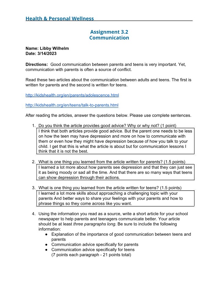 Communication Tips for Parents and Teens