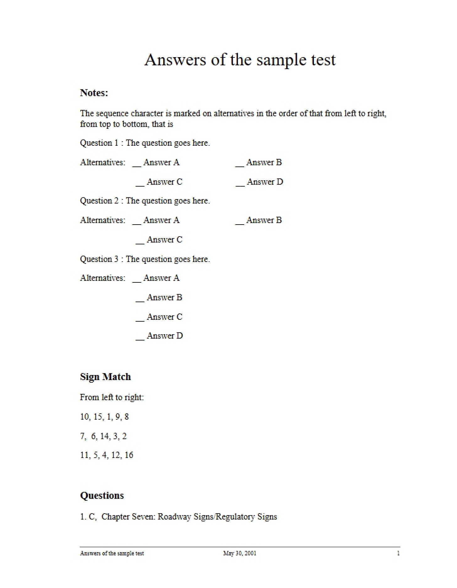 Answer Key