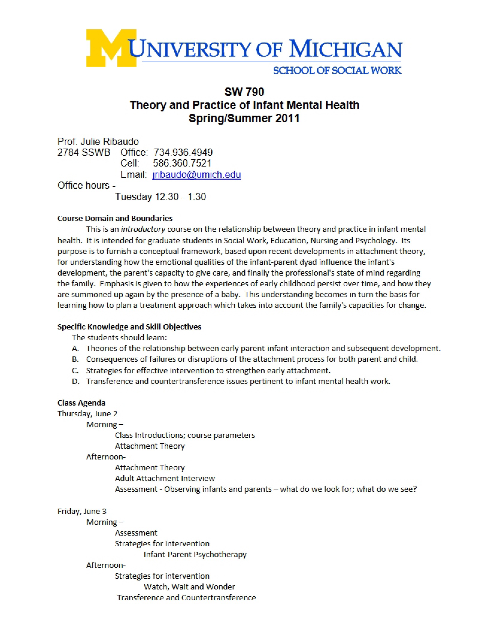 Syllabus for SW 790