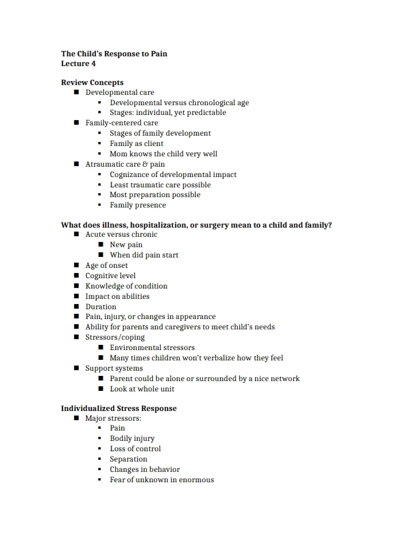 Pain Response in Children (Part 3)