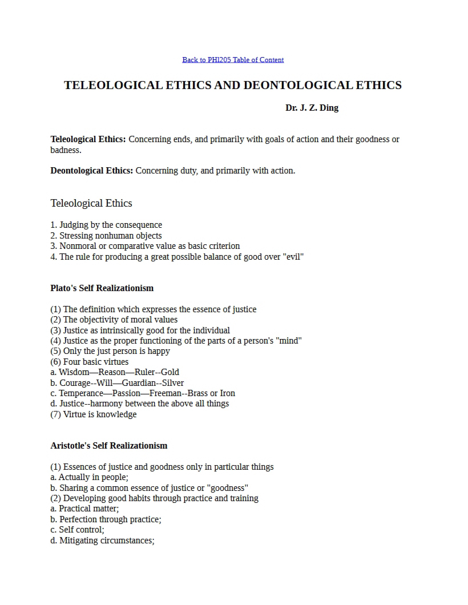 Deontological vs Teleological Ethics