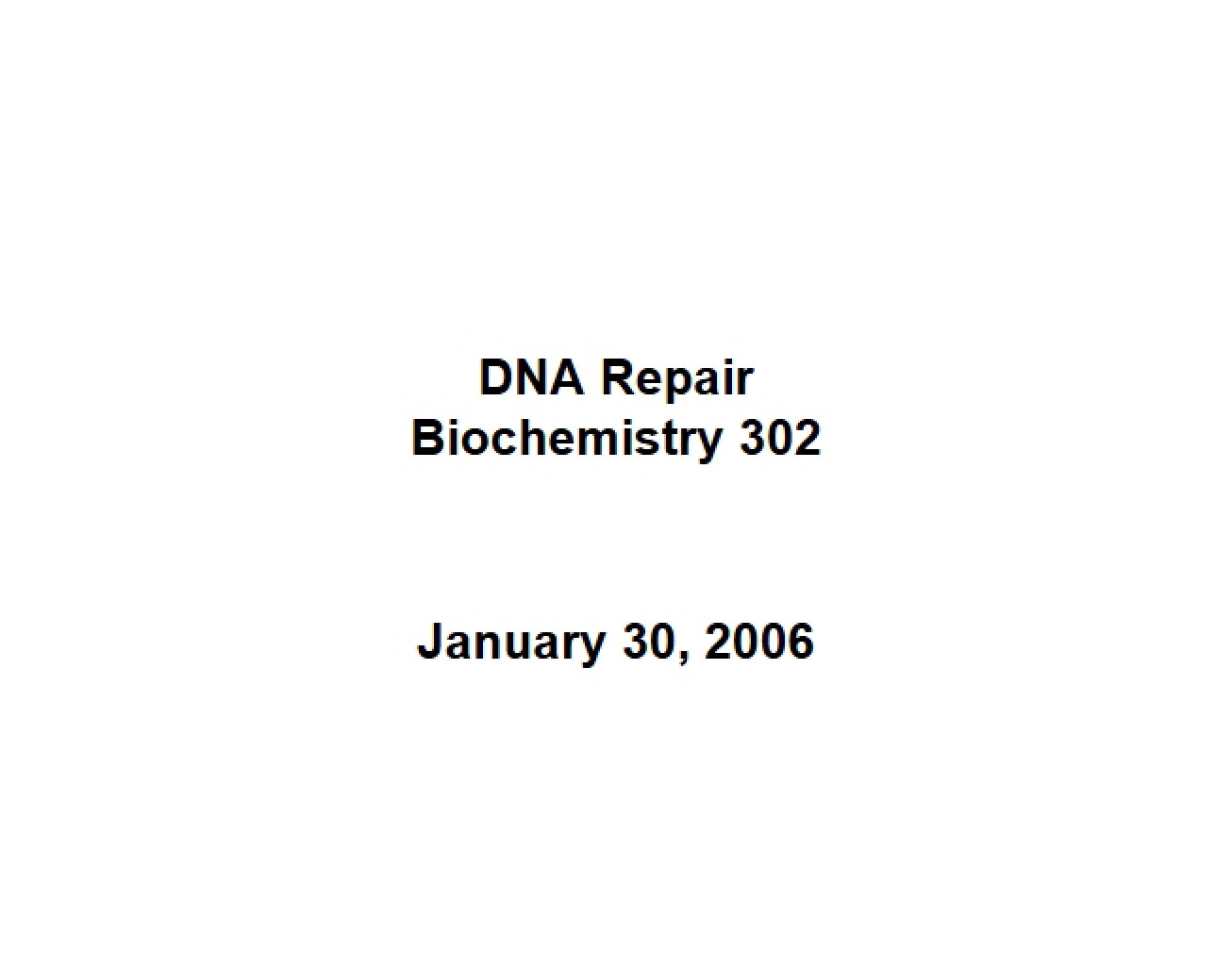 DNA Repair Mechanisms