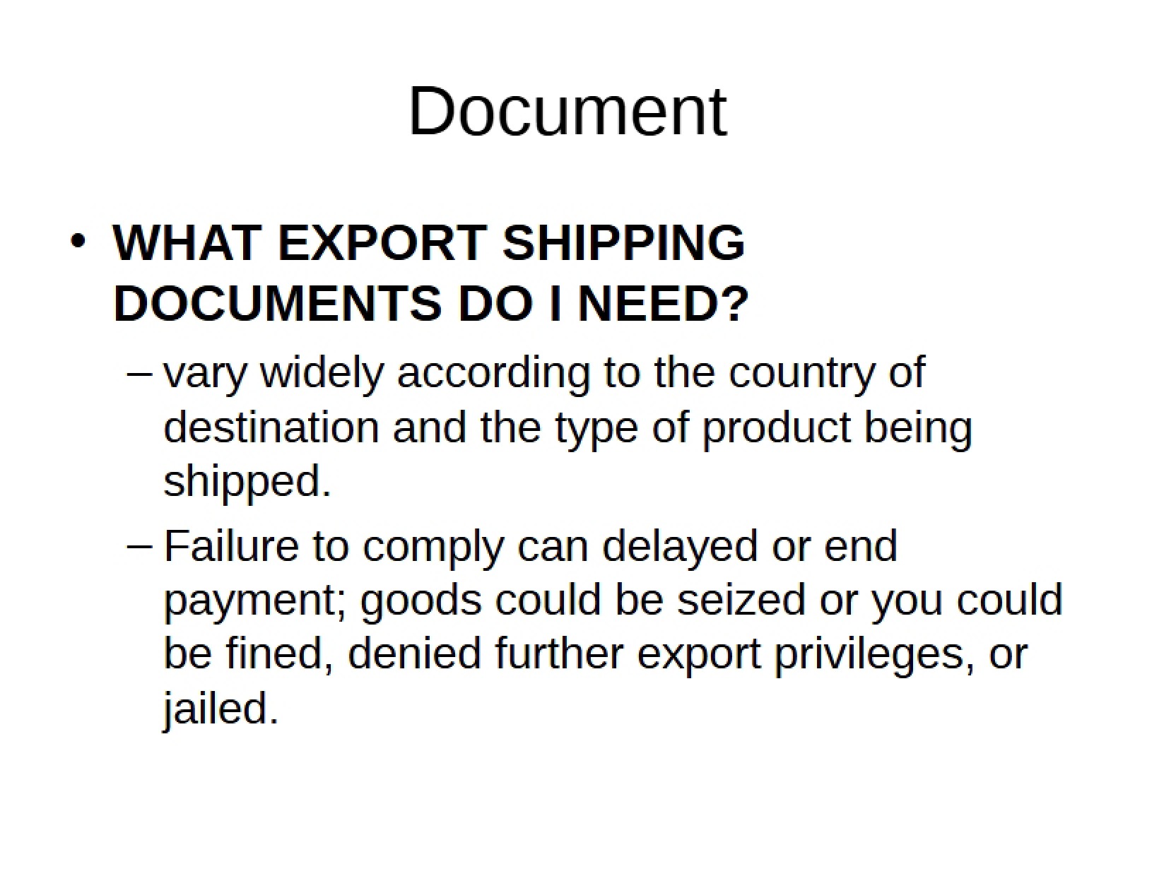 Exporting Documentation
