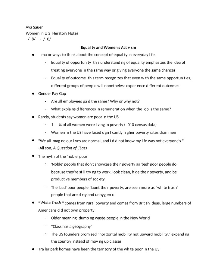 Gender, Equality, and Women's Activism