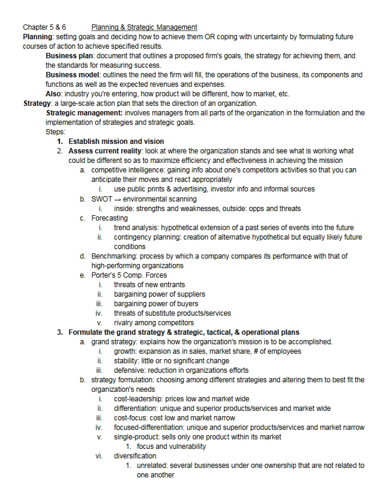 Strategic Management and Planning