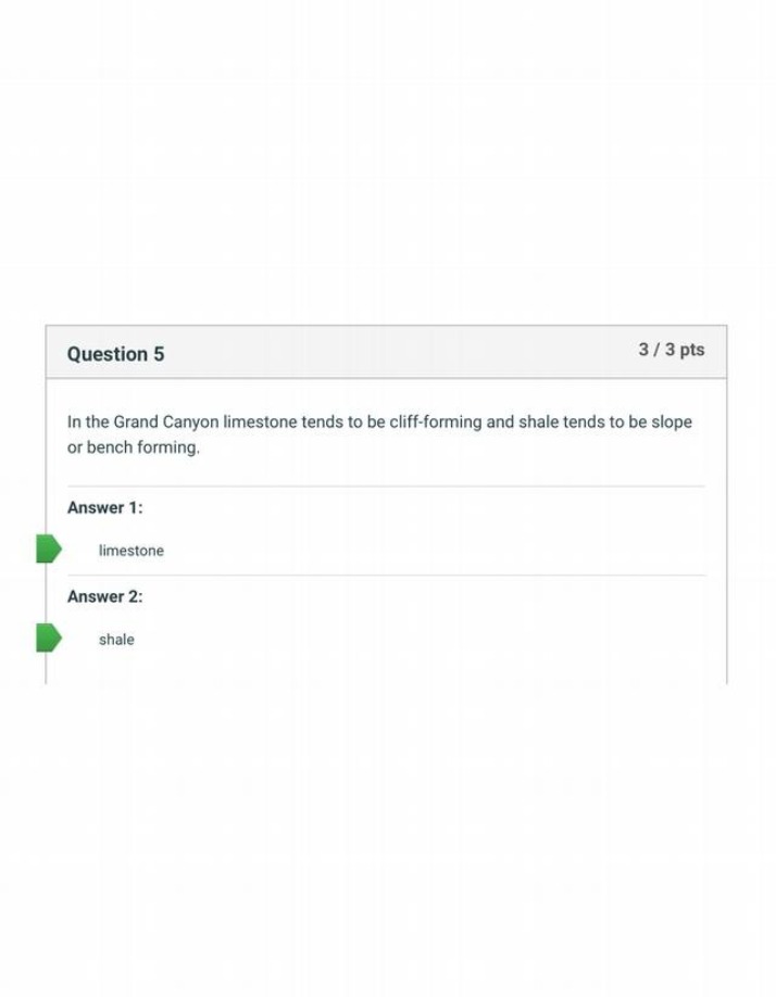 Geology Quiz for the Grand Canyon