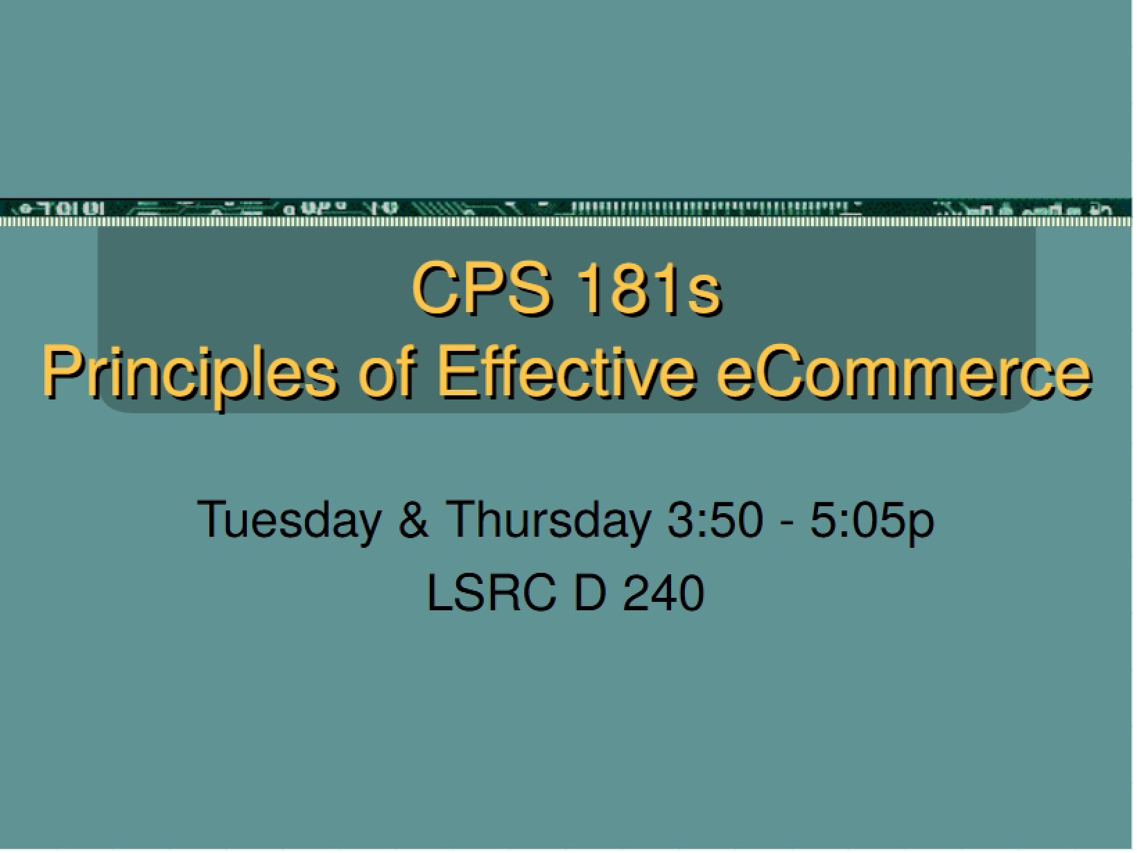 eCommerce Principles Session