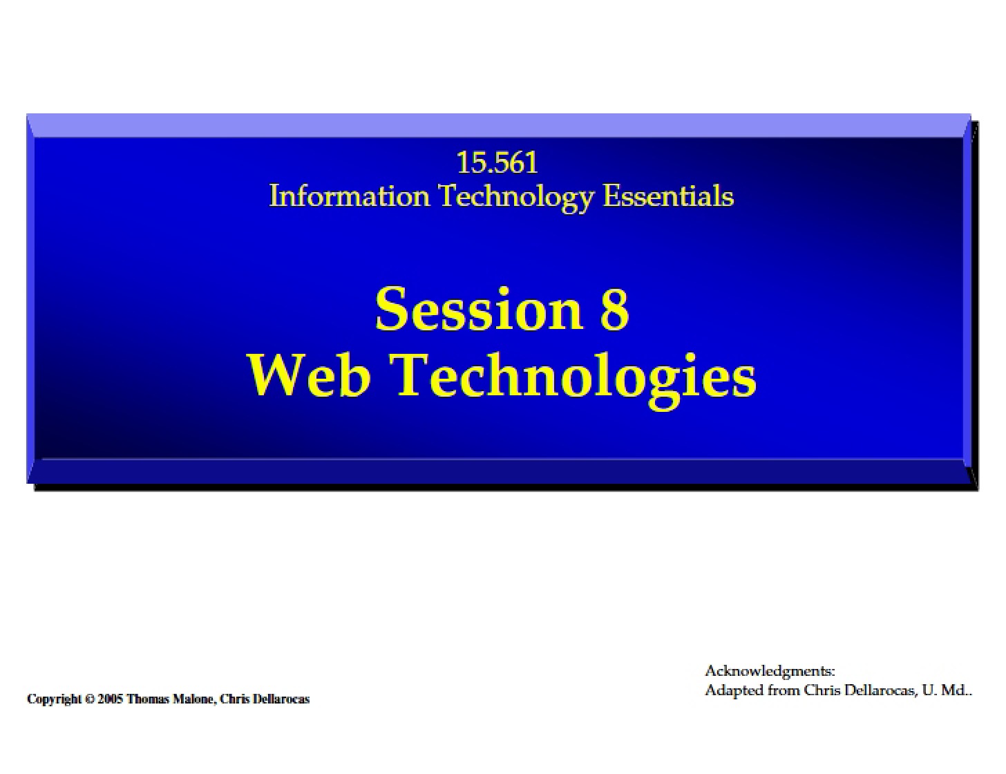 Web Technology Evolution
