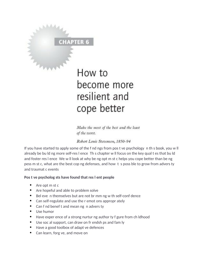 Resilience - Key Qualities and Coping Strategies