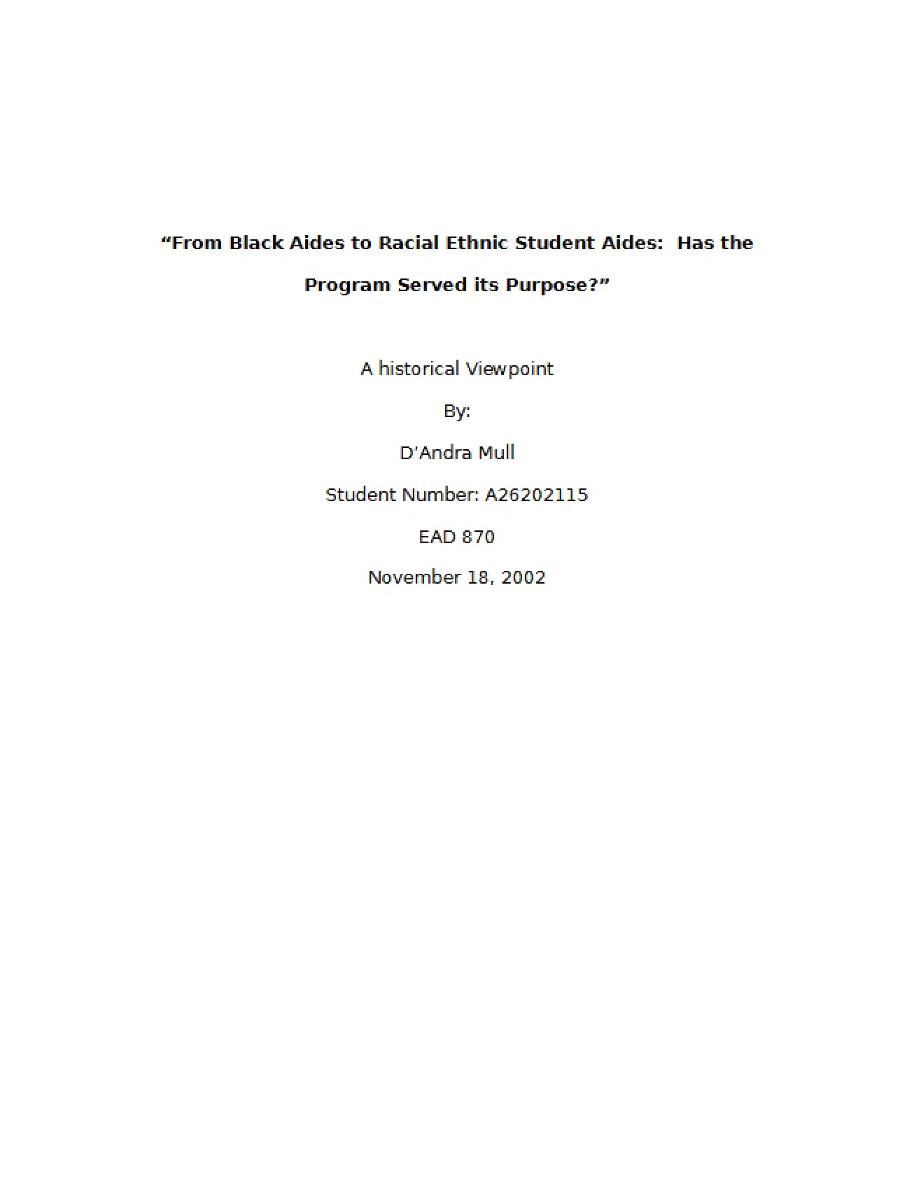 Postsecondary Ed Historical Document