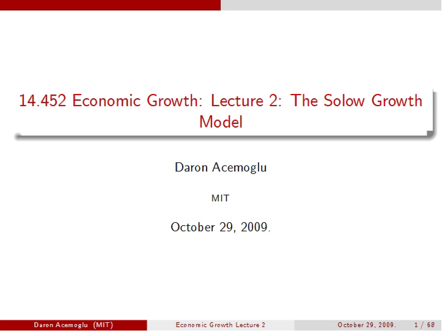 Growth Model by Solow