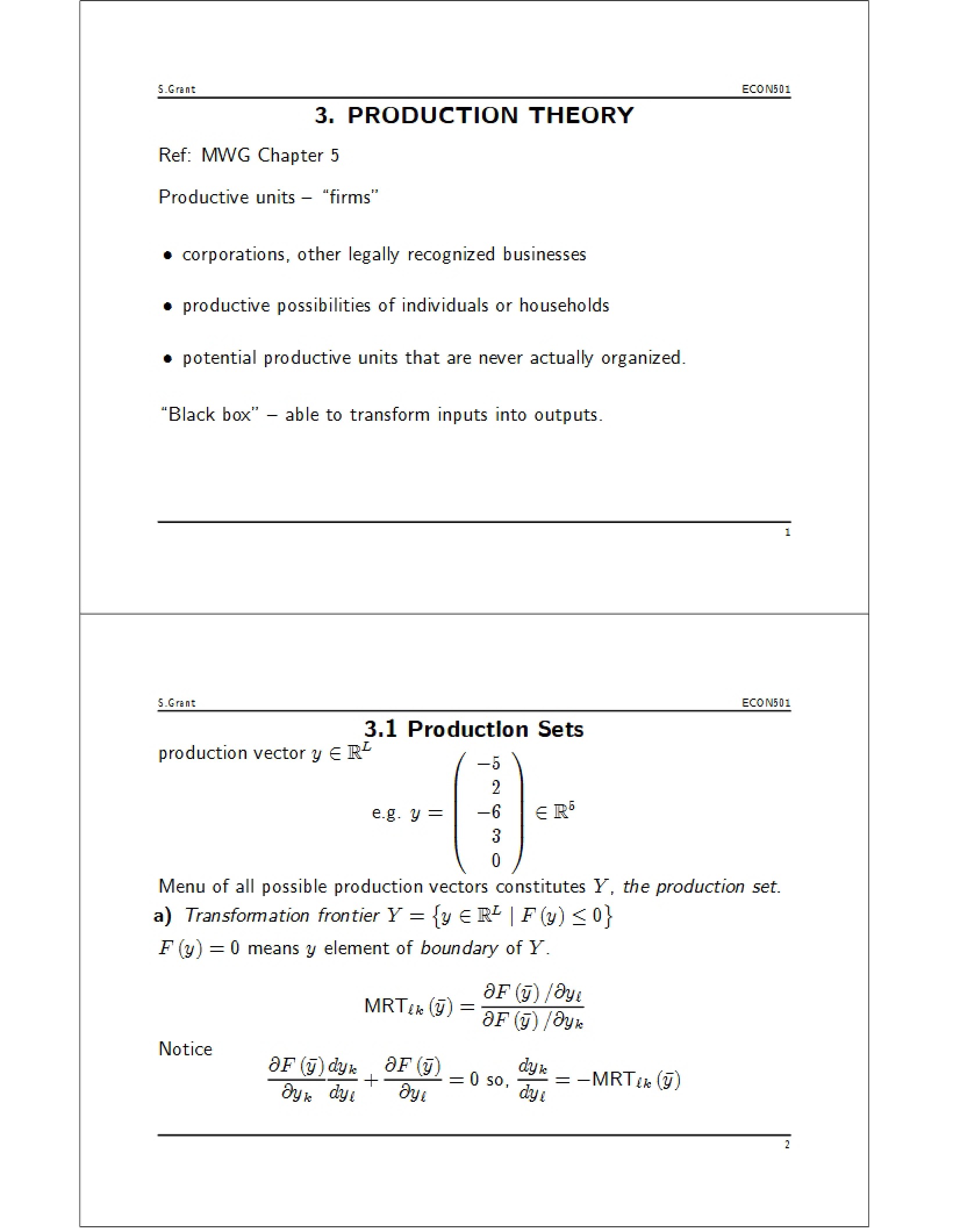 Theory of Production