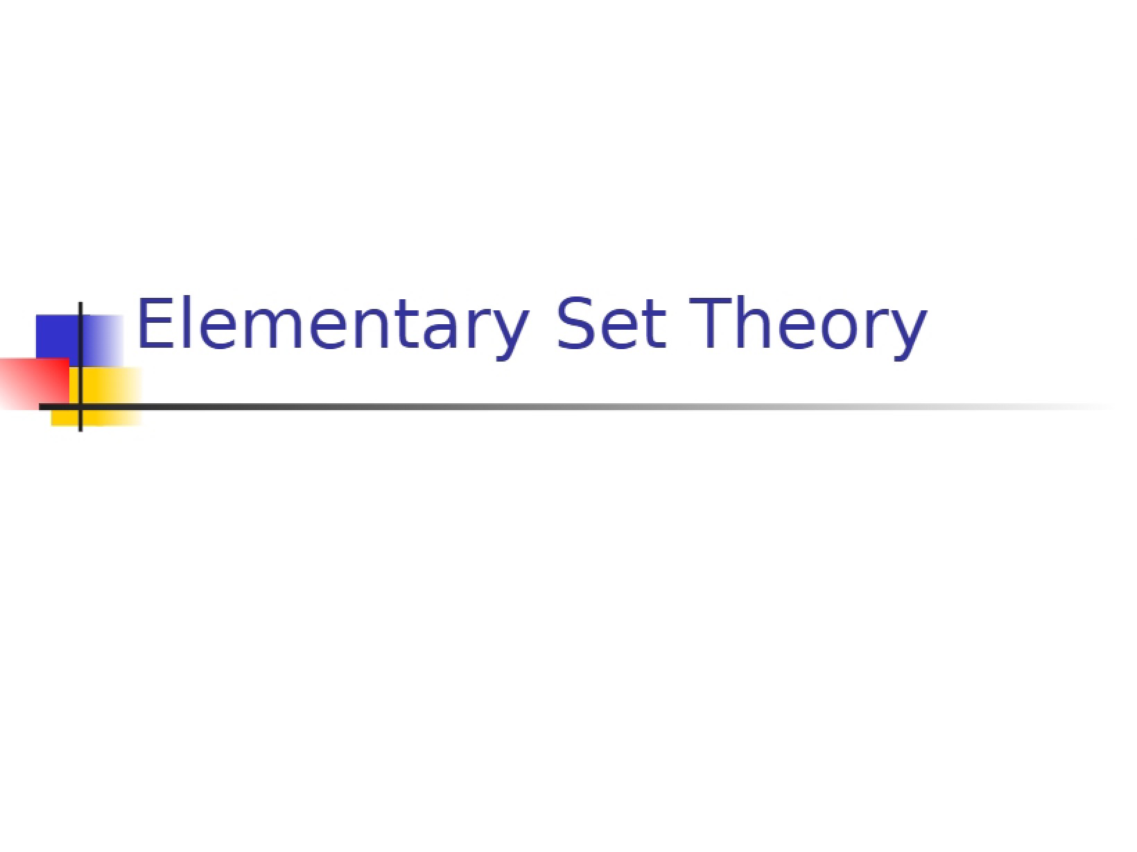 Theory of Elementary Sets