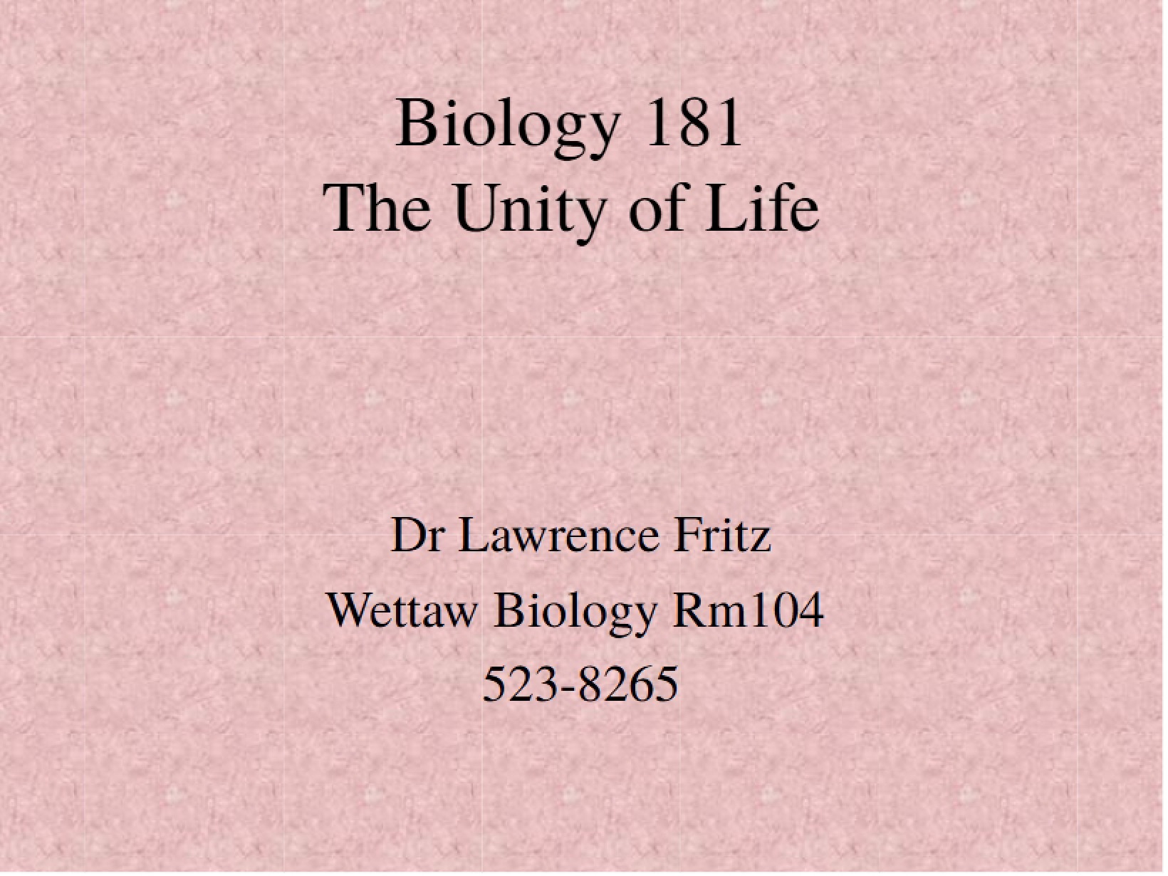 Unity of Life Concept