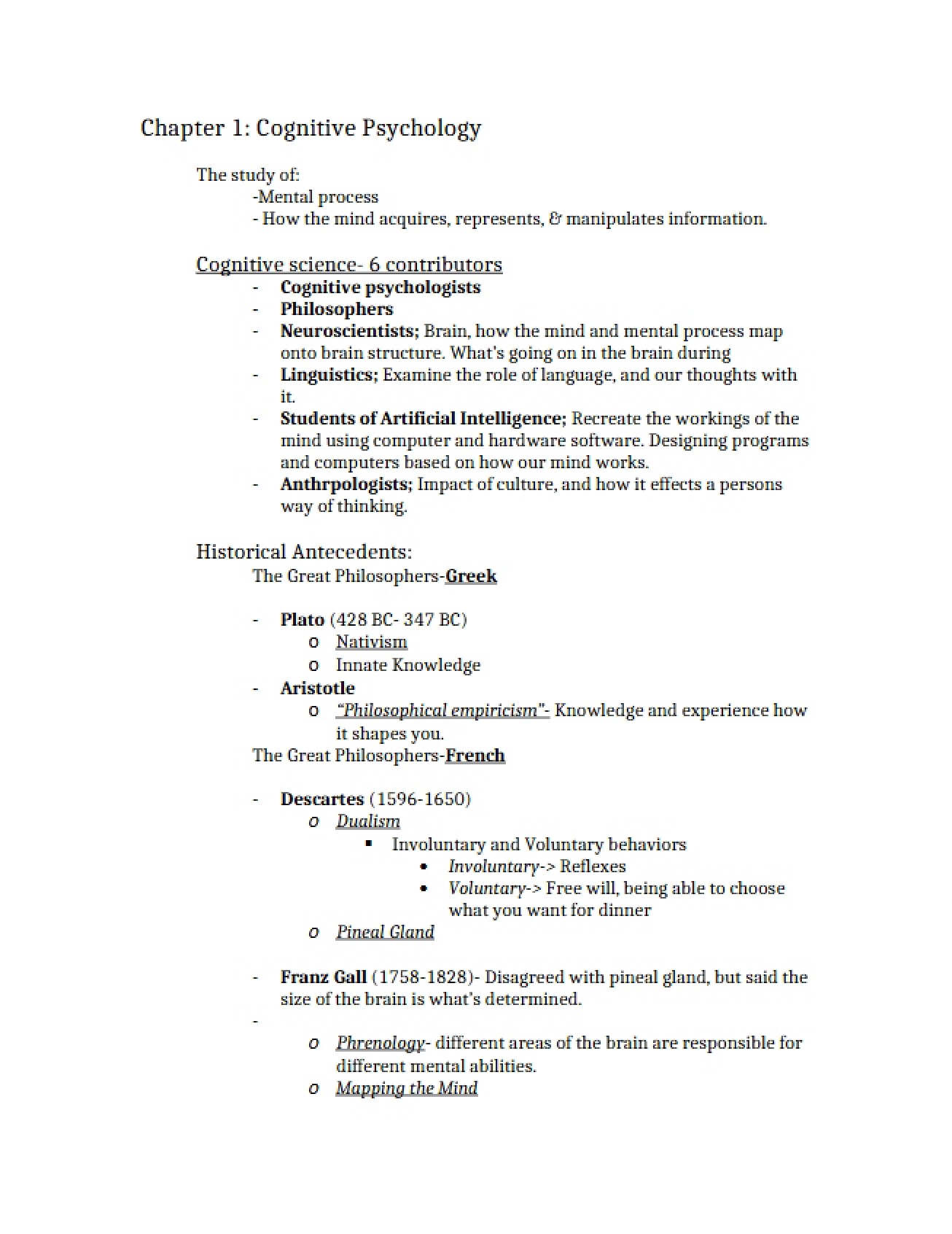 Cognitive Psychology (Ch 1)