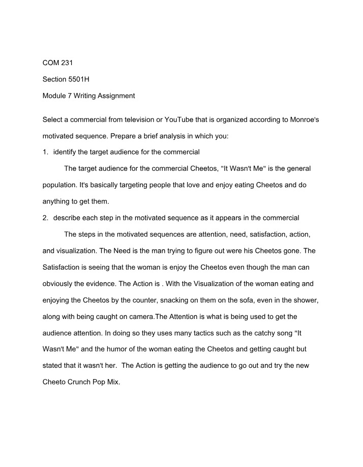 Writing Assignment - Module 7