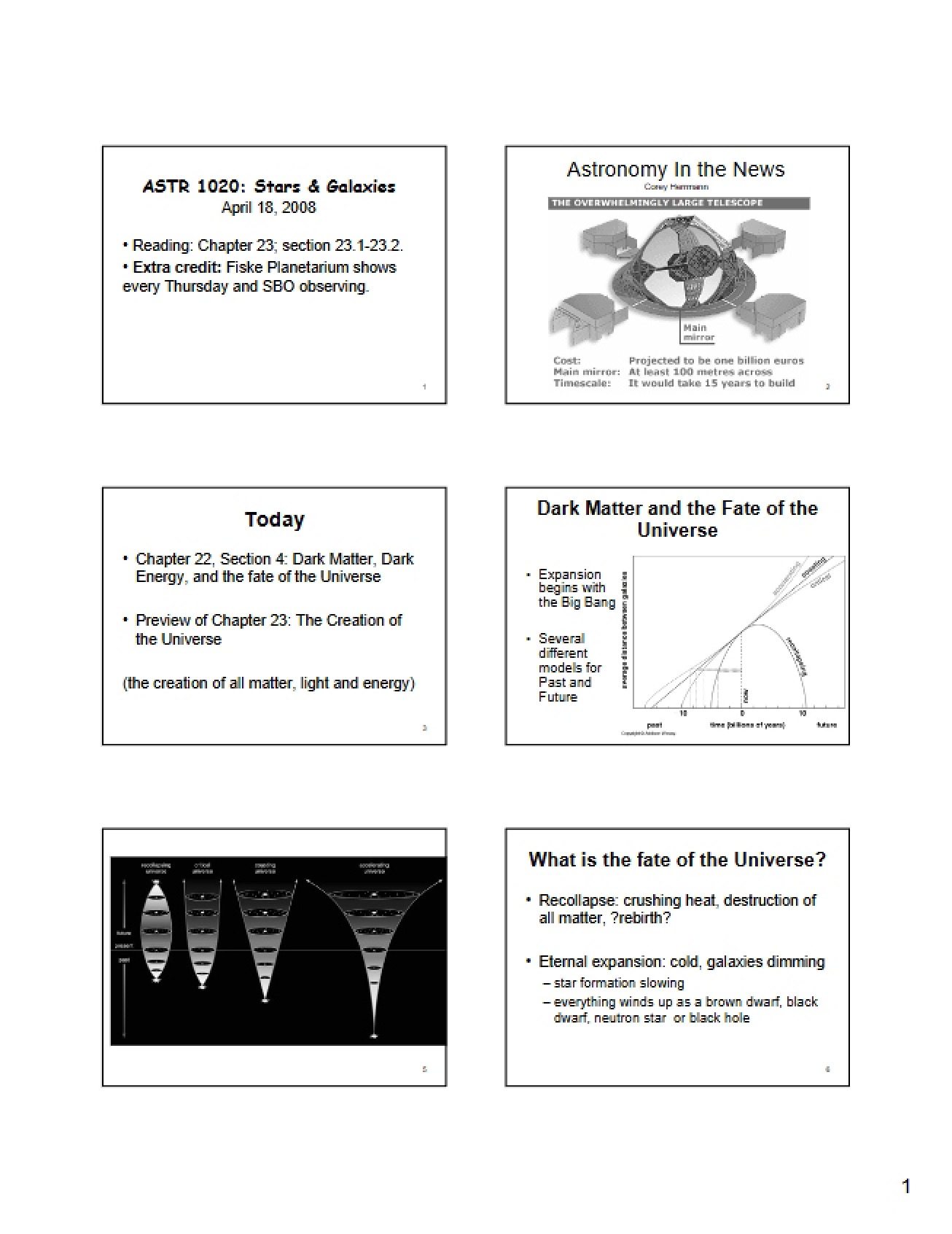Lecture on Introductory Astronomy