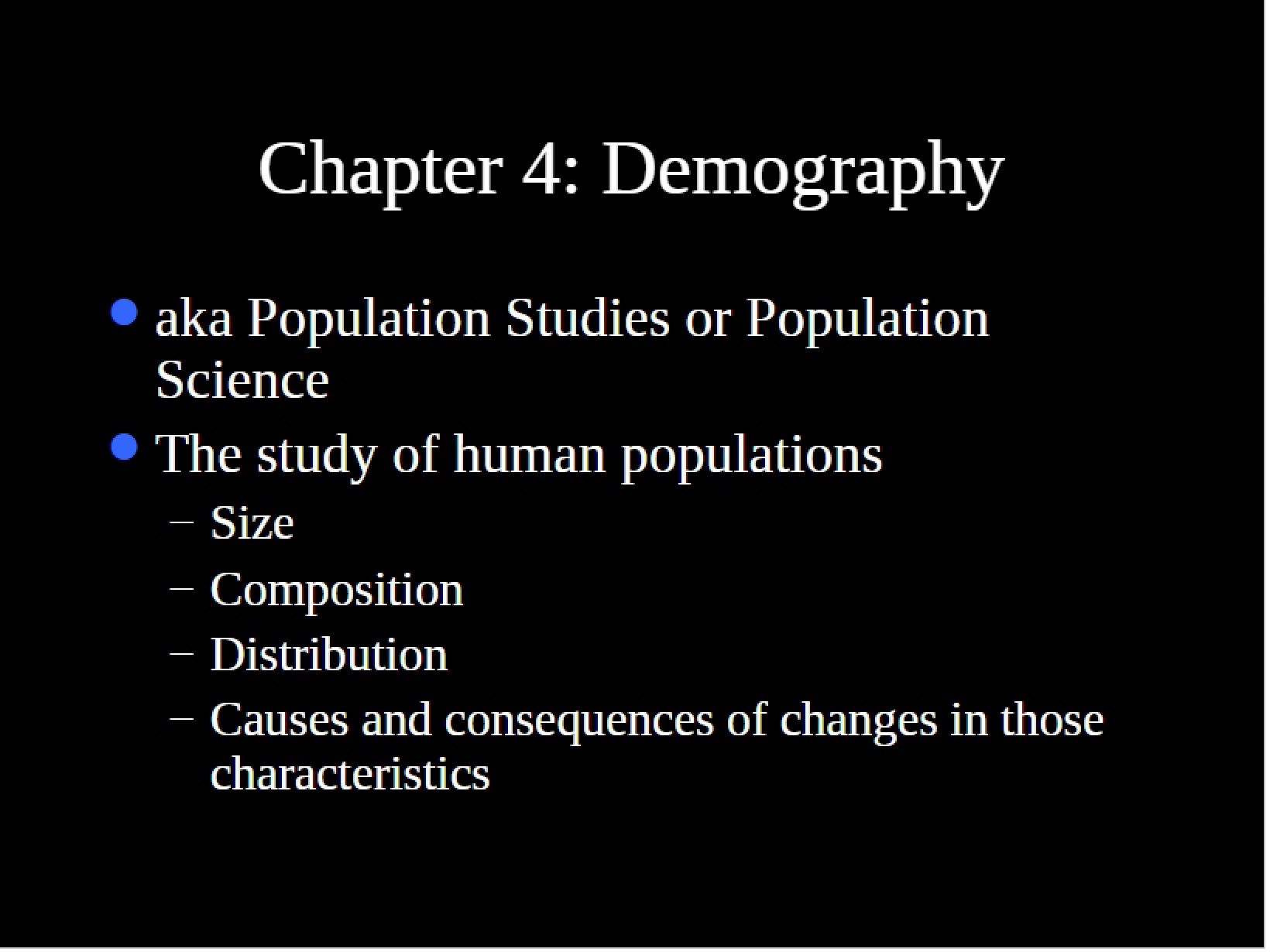 Demography Chapter 4