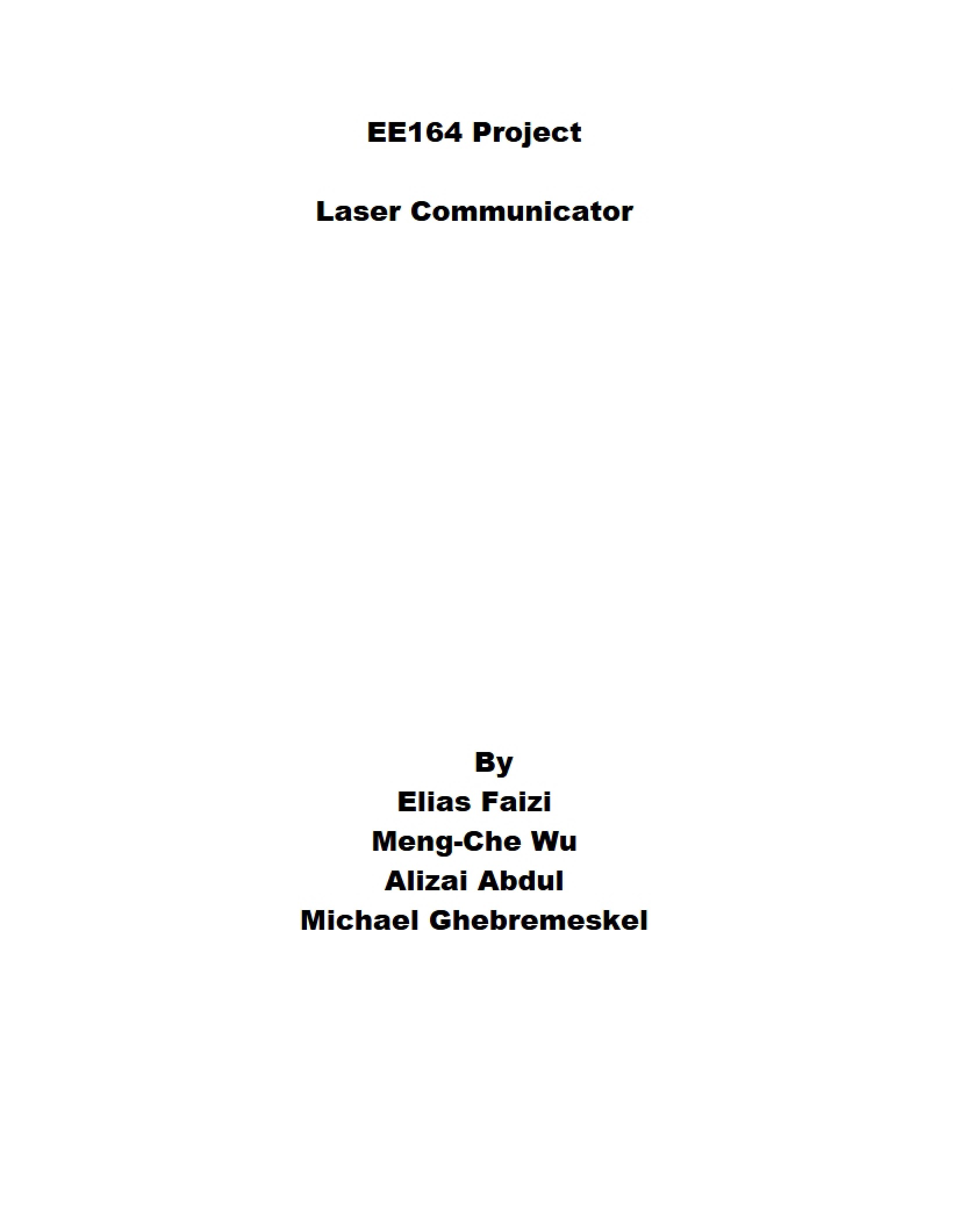 Communicator using Lasers