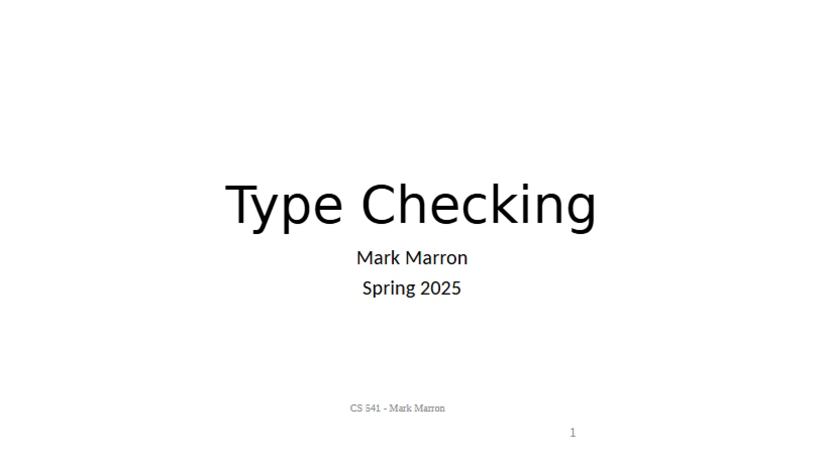 Checking of Types