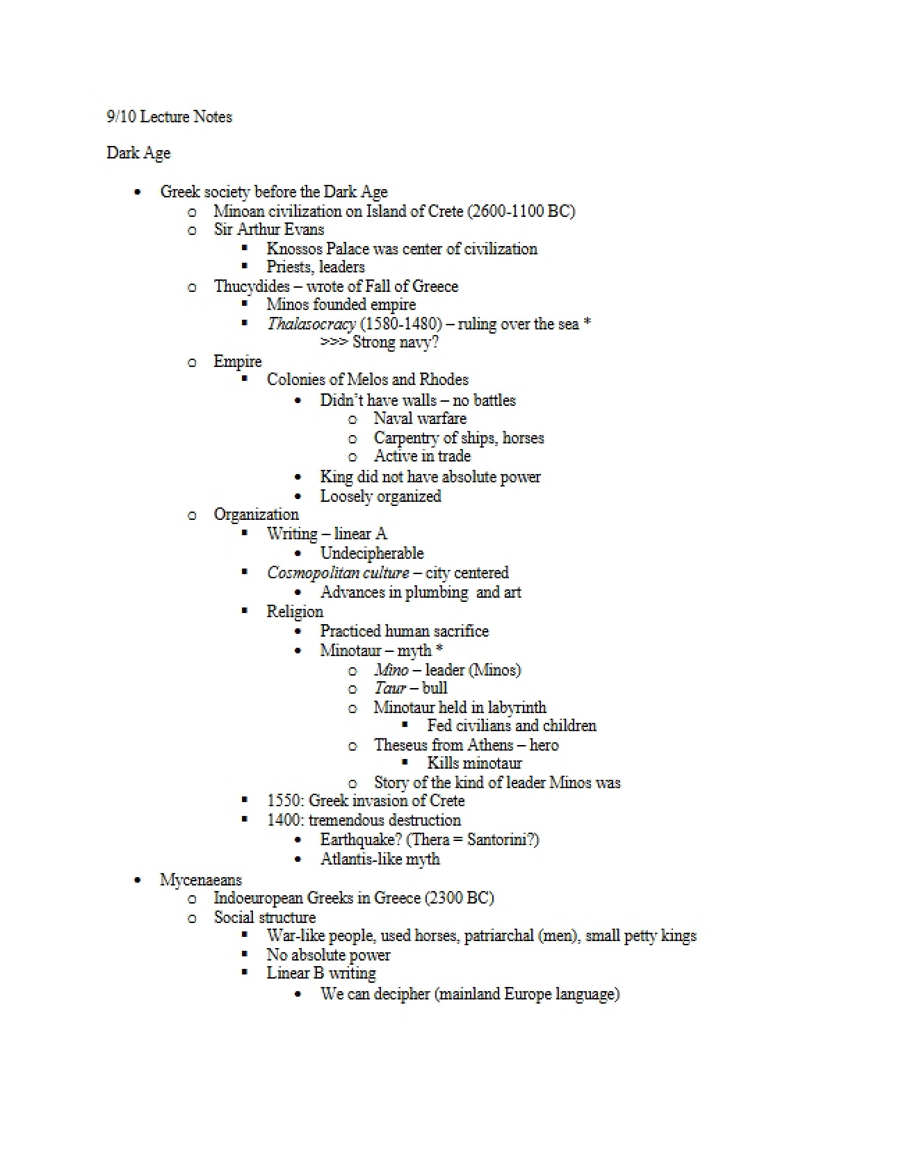 Ancient World History Lectures