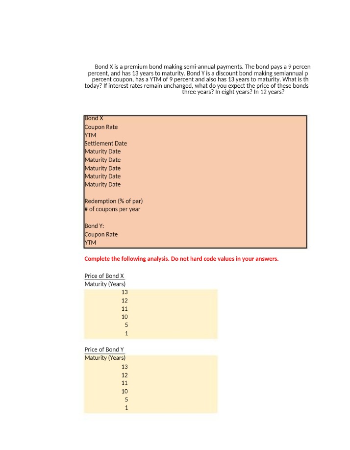Calculating Price and Yield for Bonds X and Y