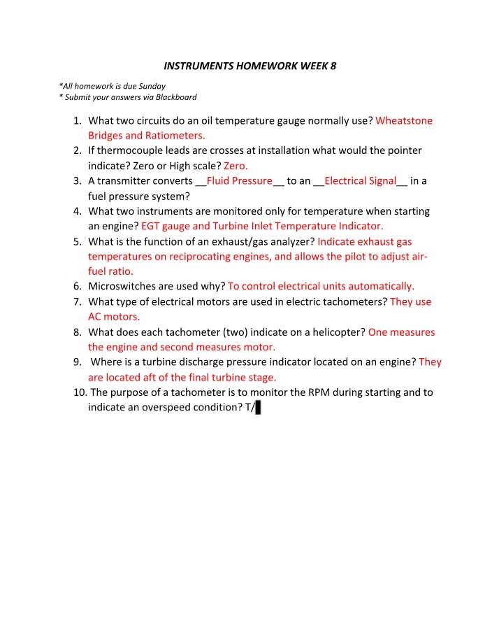 Week 8 Homework - Instruments
