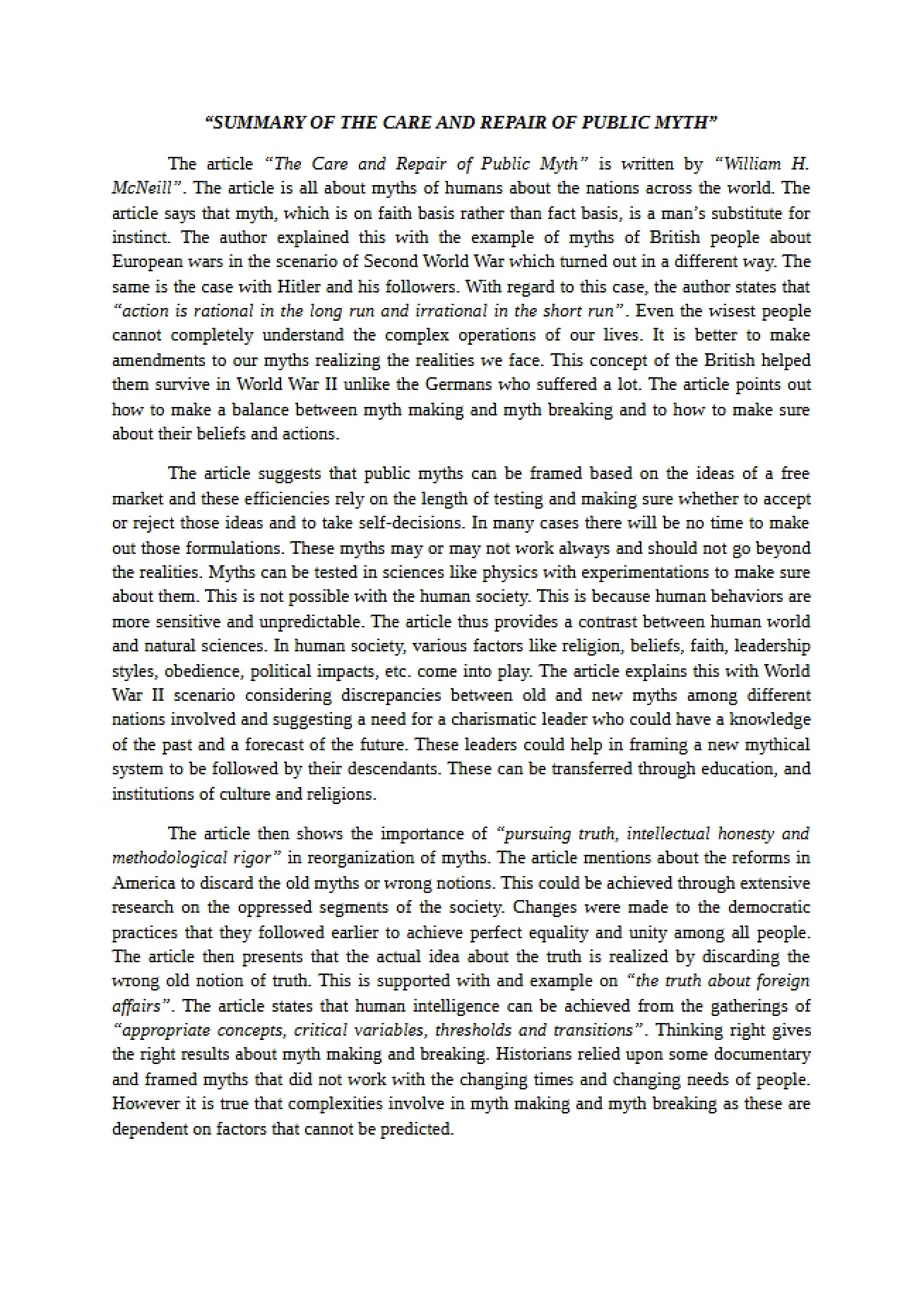 Global Business Summary II