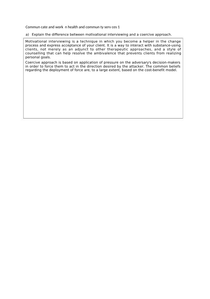 Work and Communicate in Health and Community Services 1