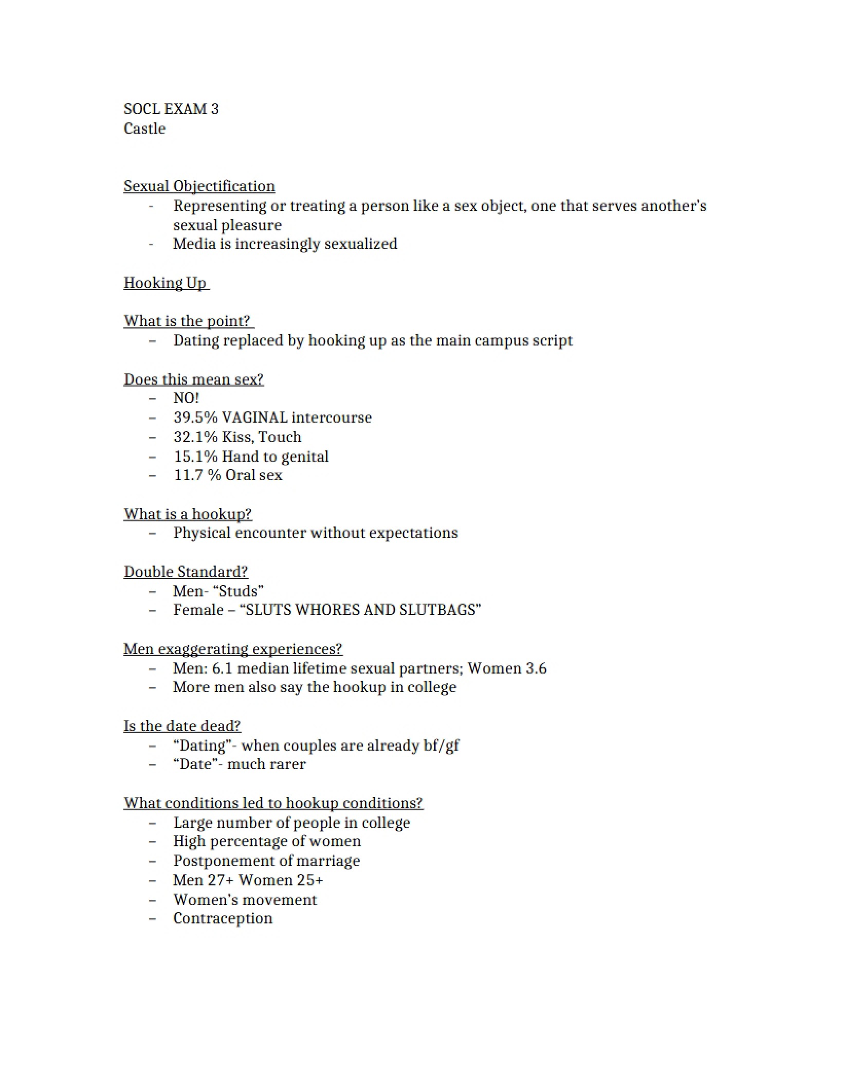 Final Study Guide for Exam 3