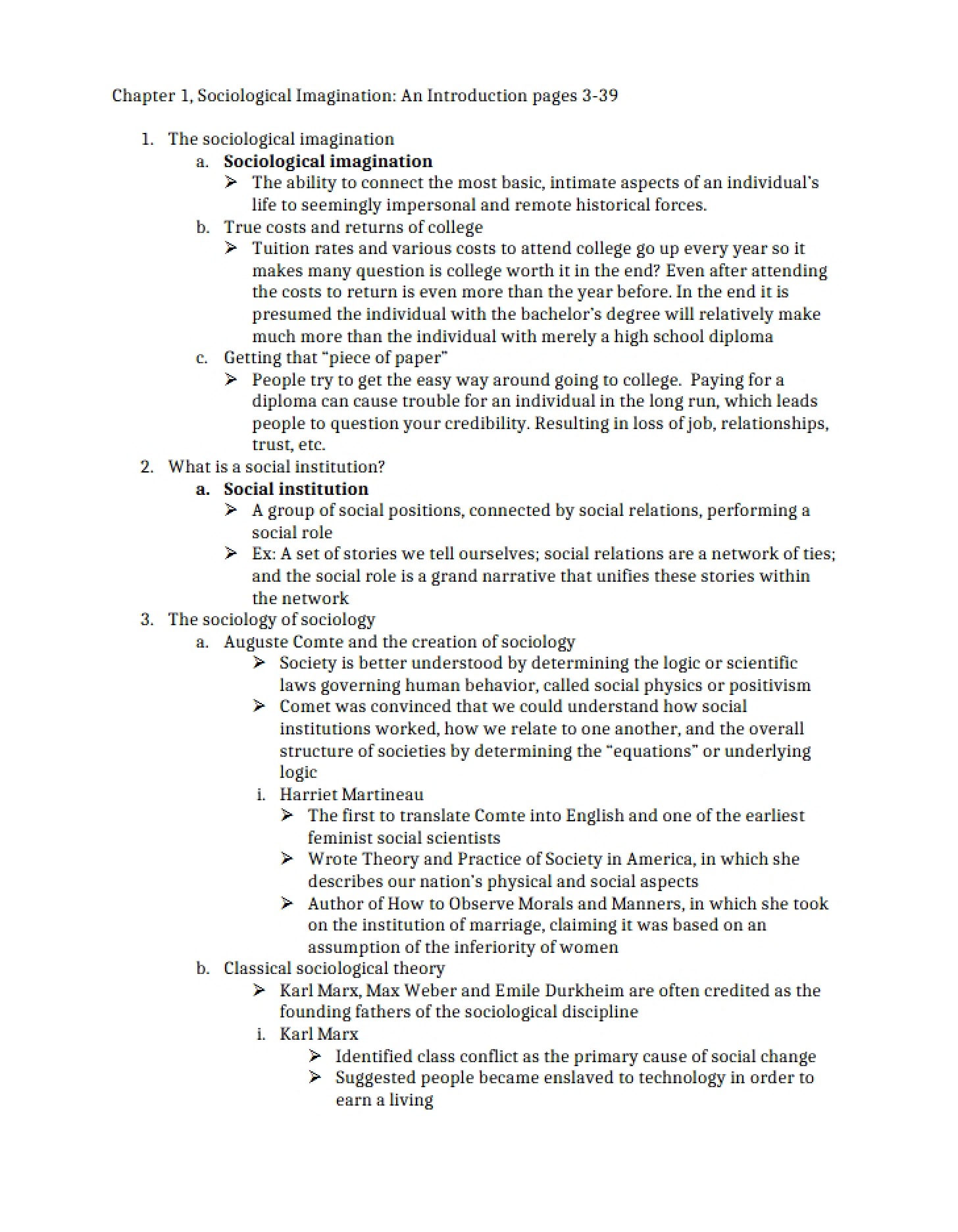 Sociological Imagination (Chapter 1)