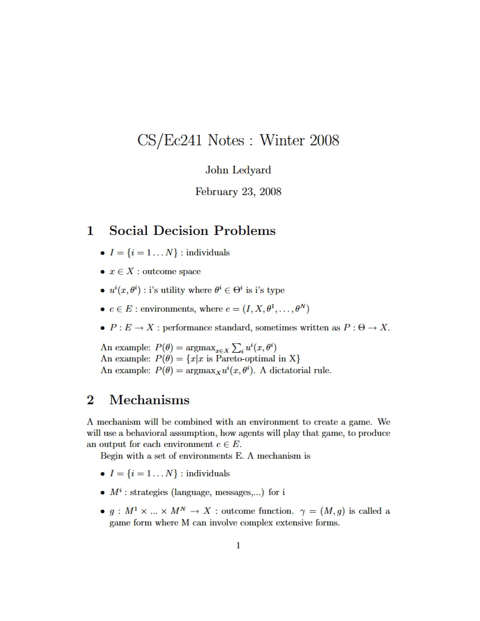 Class Notes for CS 241A