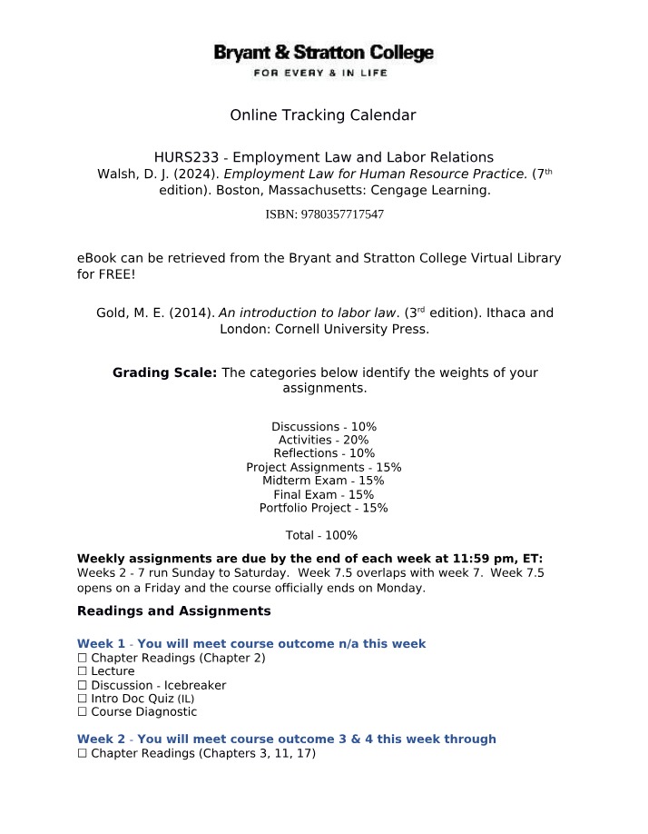 Employment Law and Labor Relations - Study Guide