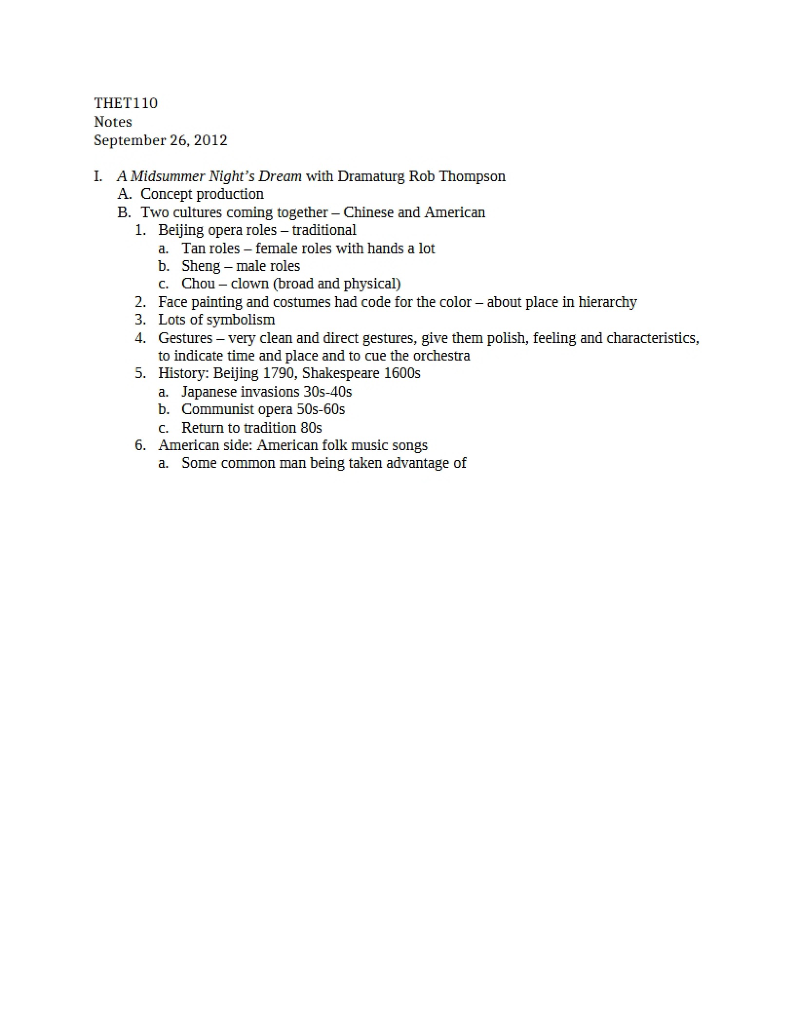 Weekly Notes