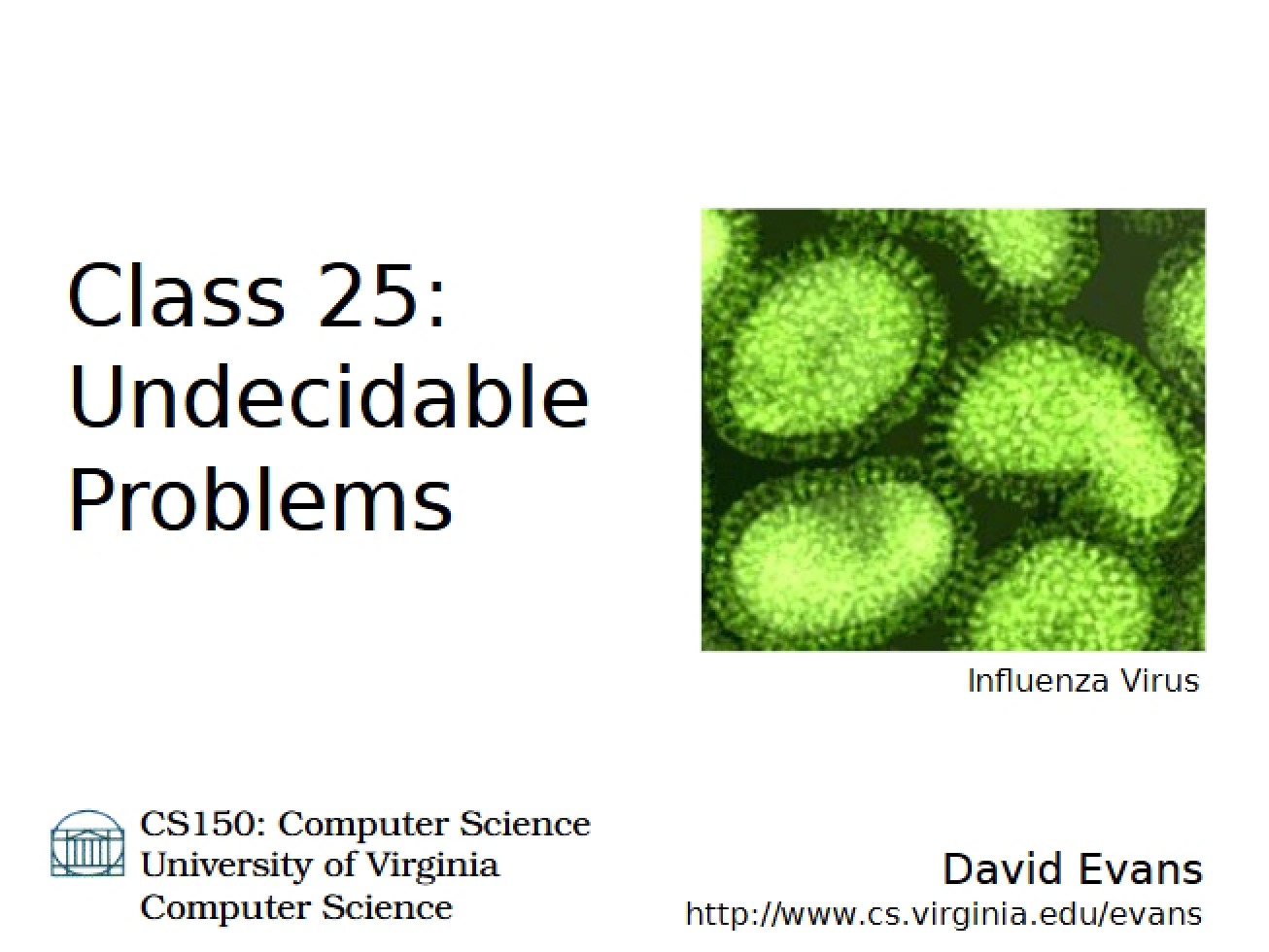 Problems that are Undecidable (Class 25)