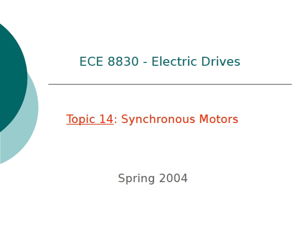 Motors Synchronous