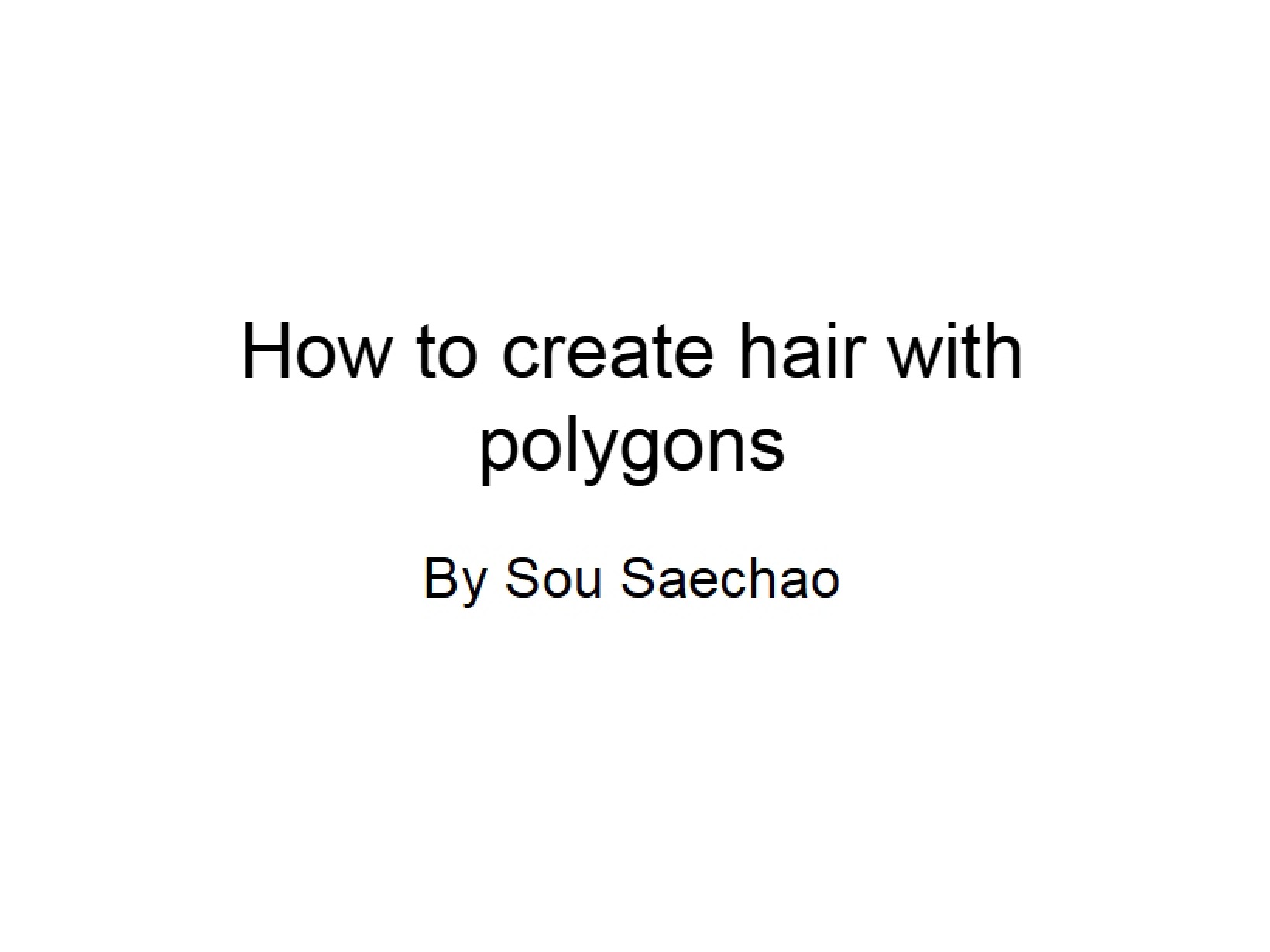 Polygon Hair Creation Tutorial