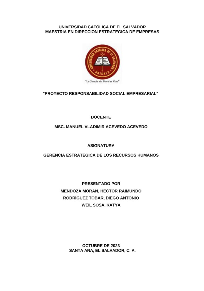 Proyecto de Responsabilidad Social Empresarial