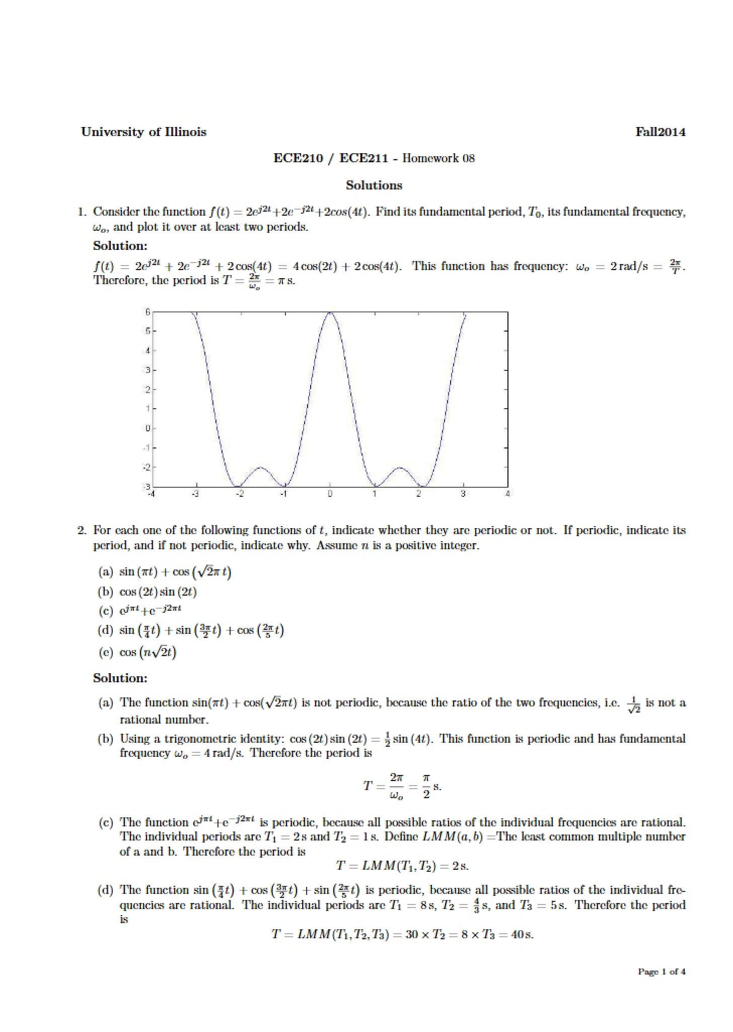 Fall 2014 Homework 08 Solutions