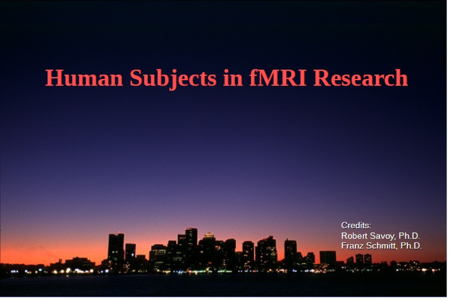 Researching Human Subjects with fMRI