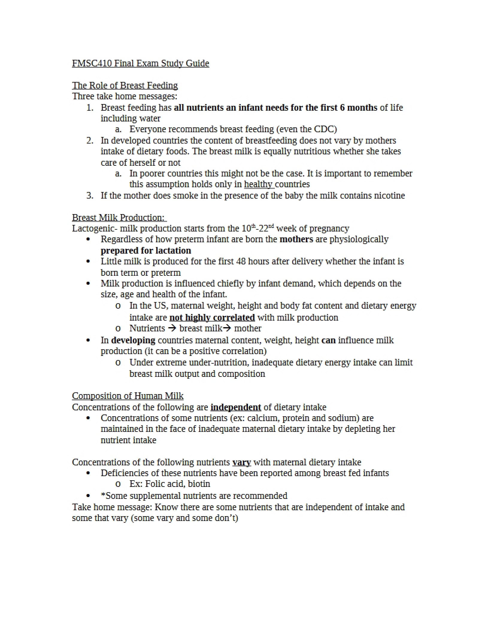 Guide for Final Examination